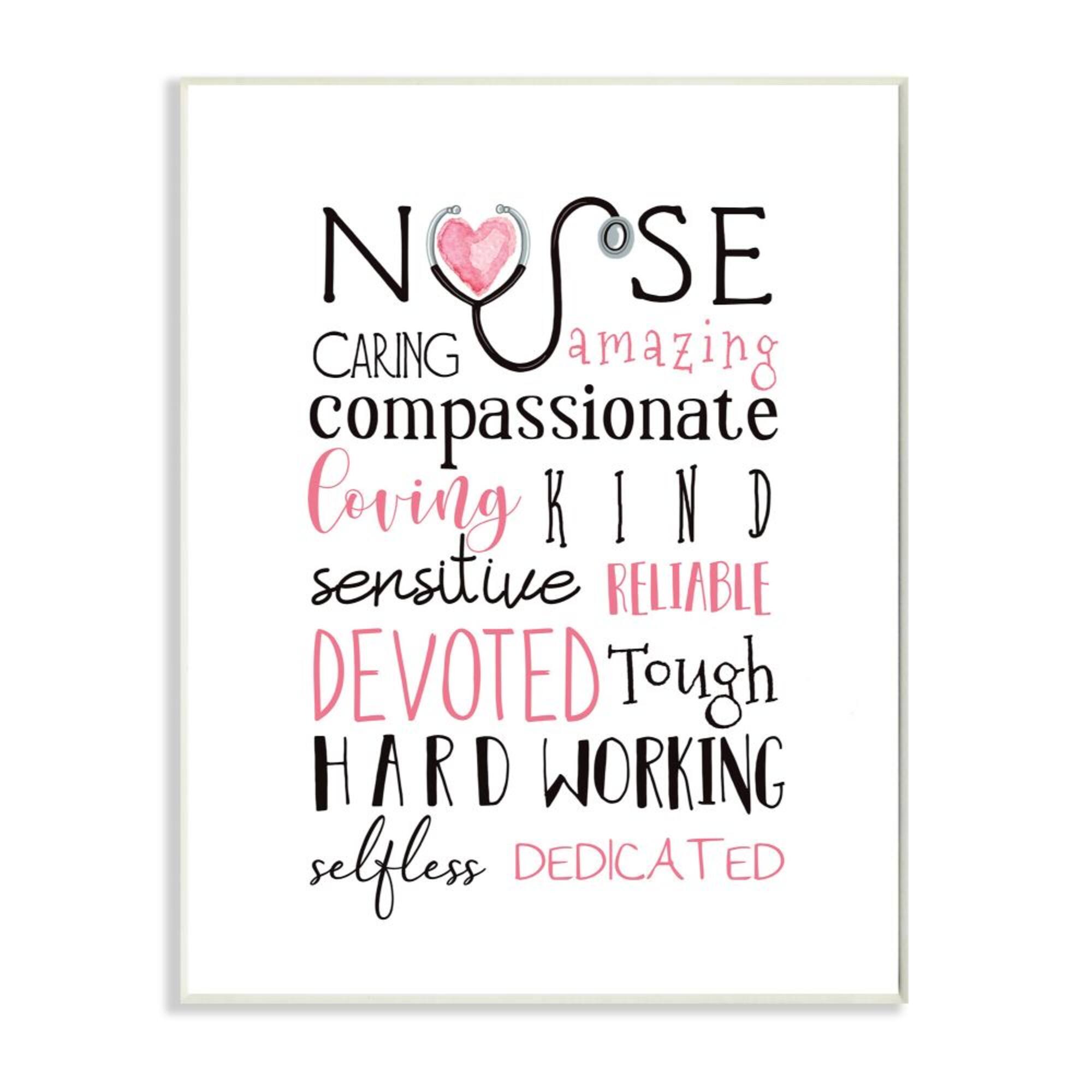 Stupell Industries Nurse Inspirational Description Healthcare Professional Gratitude Wood Wall Plaque